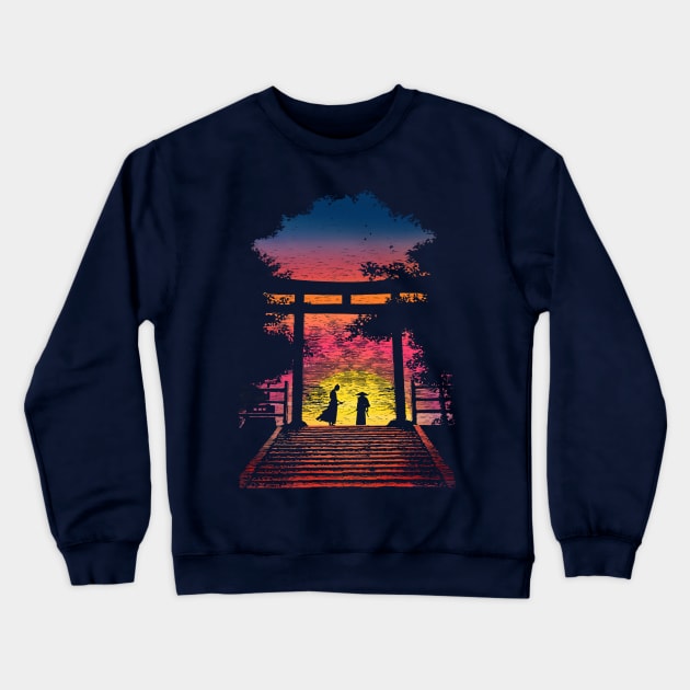 Samurai Battle Crewneck Sweatshirt by ElzeroStudio